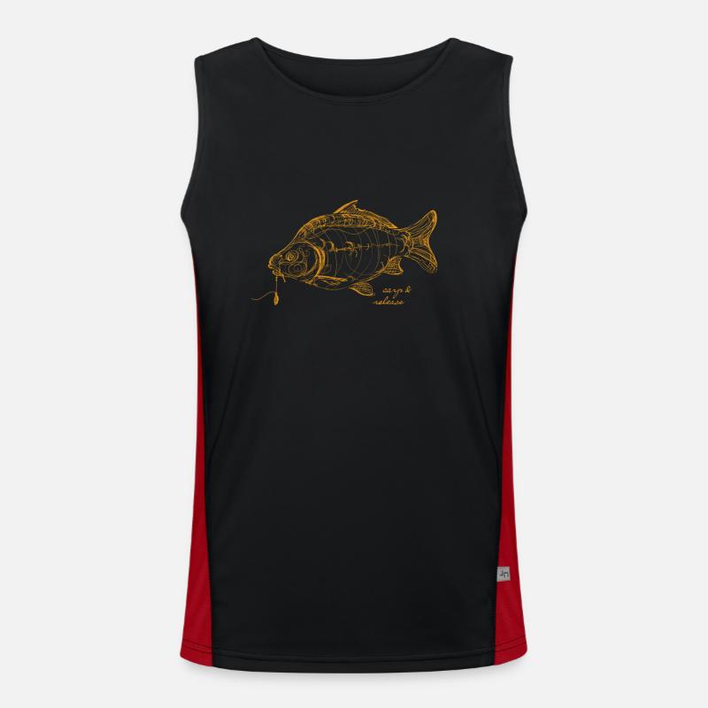 carp and release Funktionelles Kontrast-Tank Top für Männer 