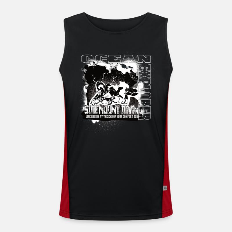 Ocean Explorer Scuba Diving Sidemount Diving Reef Funktionelles Kontrast-Tank Top für Männer 