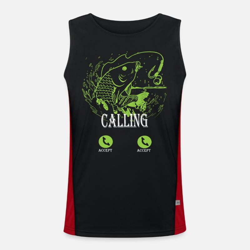 Calling Carp Spritzgrafik Funktionelles Kontrast-Tank Top für Männer 