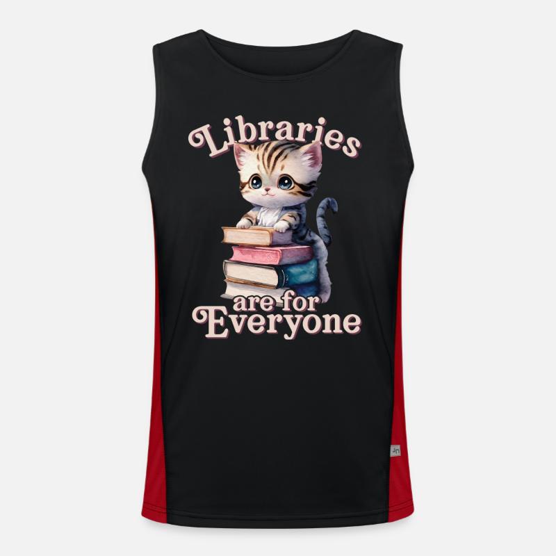 Libraries are for everyone Librarian Men's Functional Contrast Tank Top 