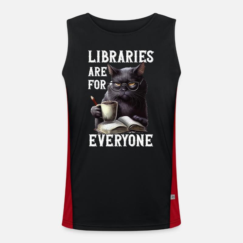 Libraries are for everyone Librarian Men's Functional Contrast Tank Top 