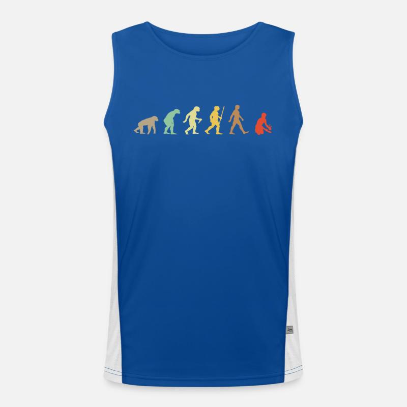 Gartenarbeit Retro Pflanze Liebhaber Evolution Lustiger Garten Funktionelles Kontrast-Tank Top für Männer 