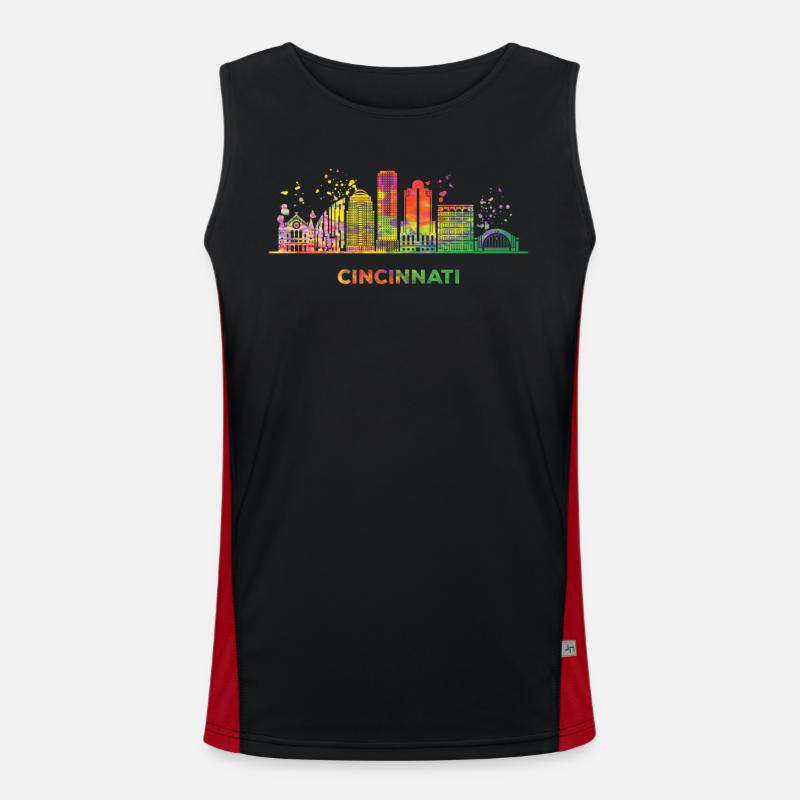 Cincinnatian Skyline Cincinnati Men's Functional Contrast Tank Top 