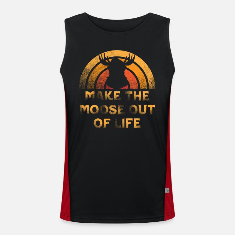 Aus Dem Leben Einen Elch Machen Cooler Elch Funktionelles Kontrast-Tank Top für Männer 