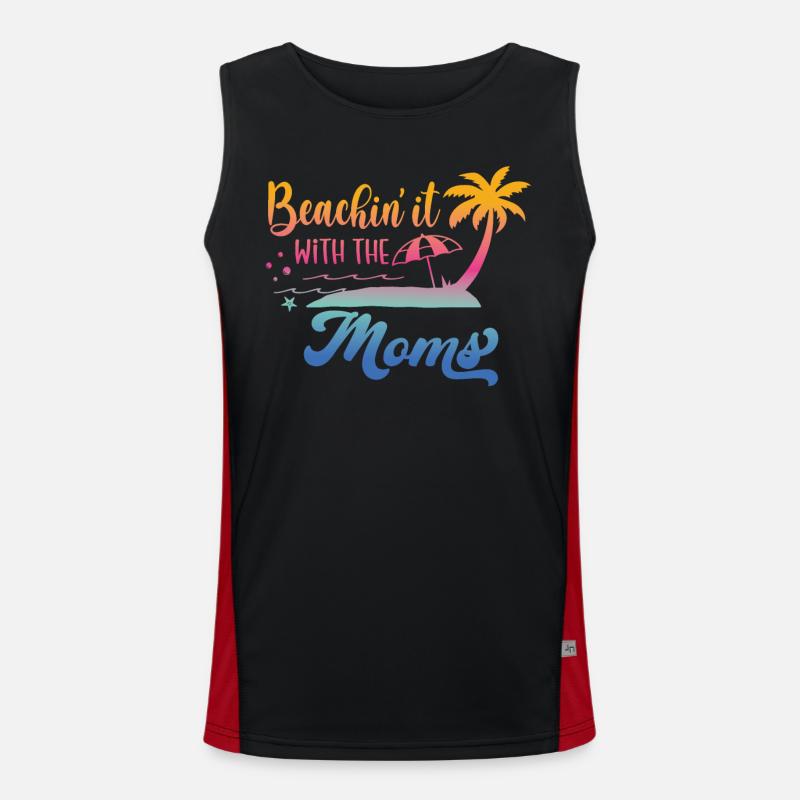 Strandurlaub Mit Den Müttern Am Wochenende Funktionelles Kontrast-Tank Top für Männer 