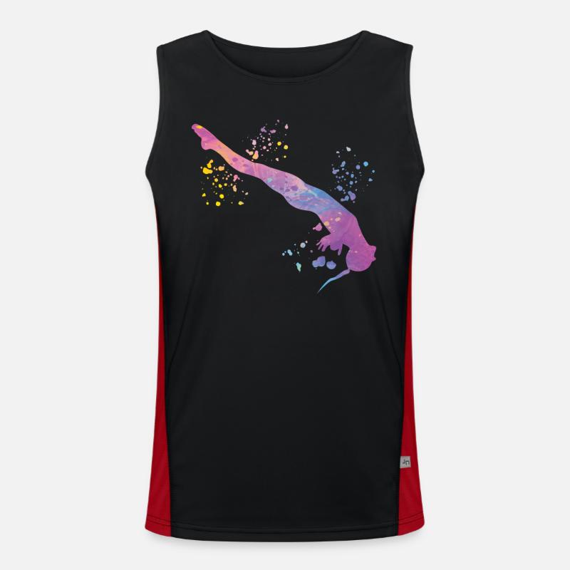 Synchronized Water Diver High Diver Men's Functional Contrast Tank Top 
