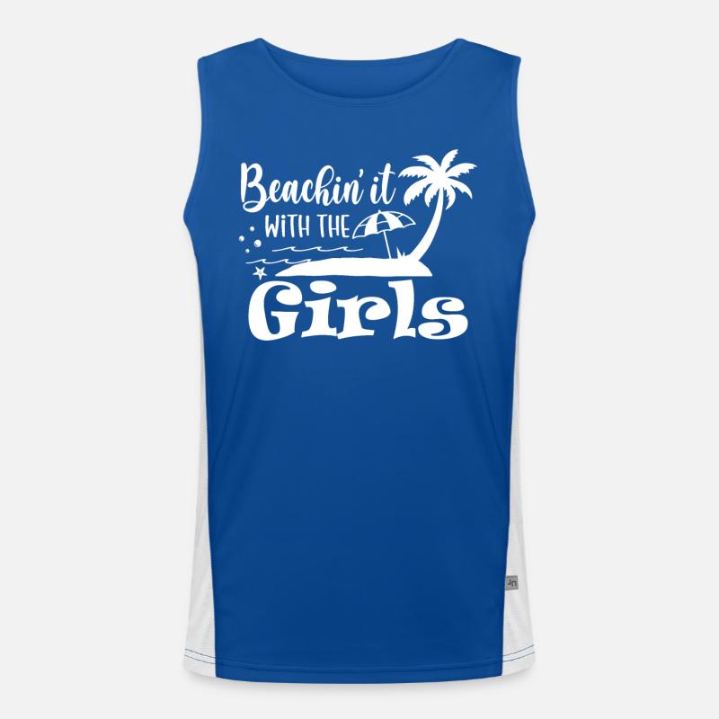 Wochenendstrand Mit Dem Mädchentrip Funktionelles Kontrast-Tank Top für Männer 