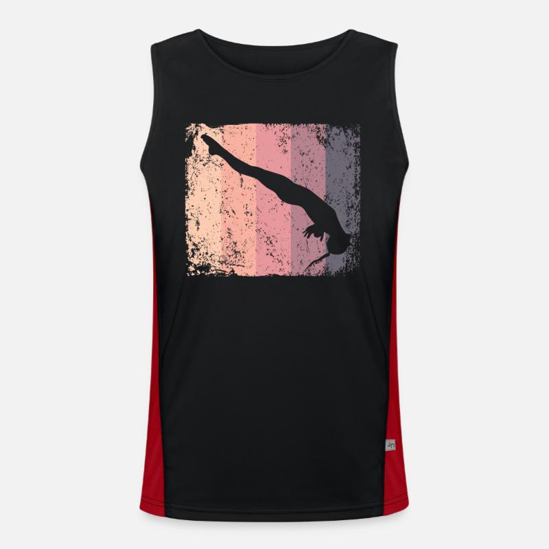Turmspringen Kunstspringen Synchronspringen Funktionelles Kontrast-Tank Top für Männer 