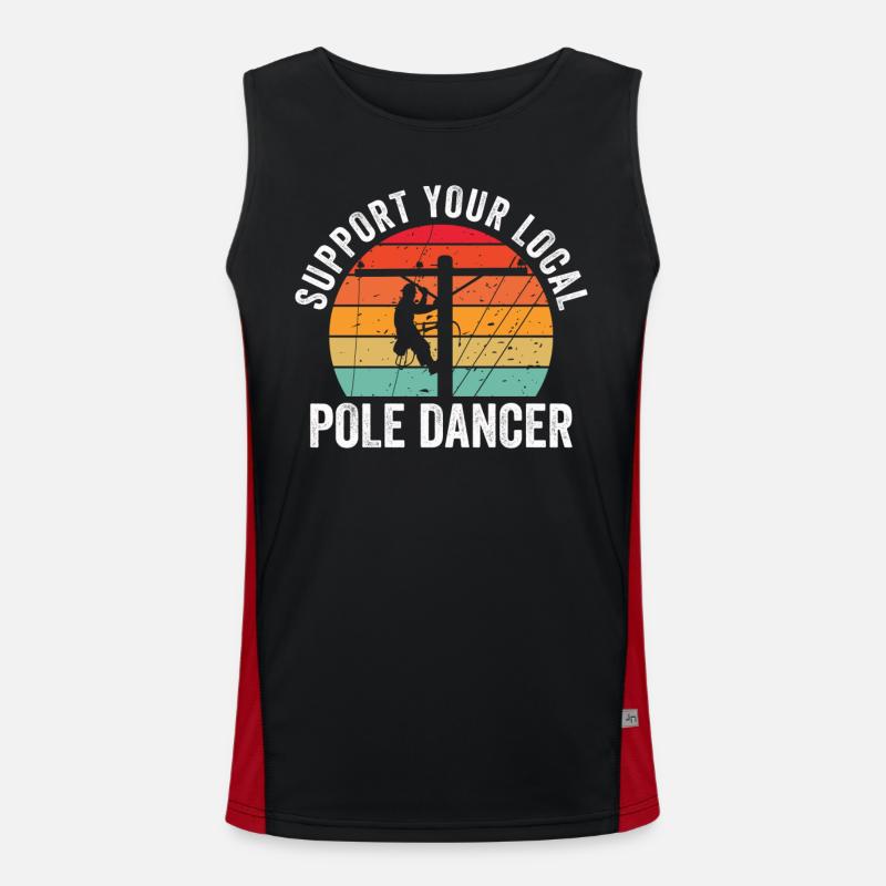 Soutenez votre monteur de lignes Pole Dancer local Débardeur respirant contrasté Homme 