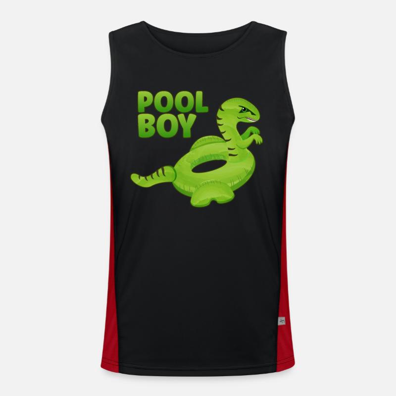 Pool Boy Dinosaurier Floatie Schwimmbad Funktionelles Kontrast-Tank Top für Männer 