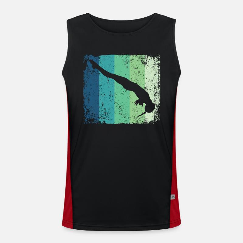 Turmspringen Kunstspringen Synchronspringen Funktionelles Kontrast-Tank Top für Männer 