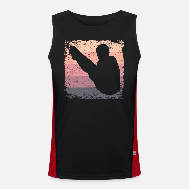 Synchronized Water Diver High Diver - Men's Functional Contrast Tank Top  - black/red