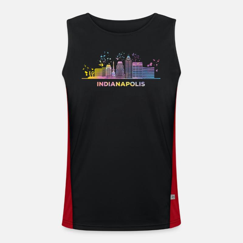 Indianapolitan Skyline Indianapolis Men's Functional Contrast Tank Top 