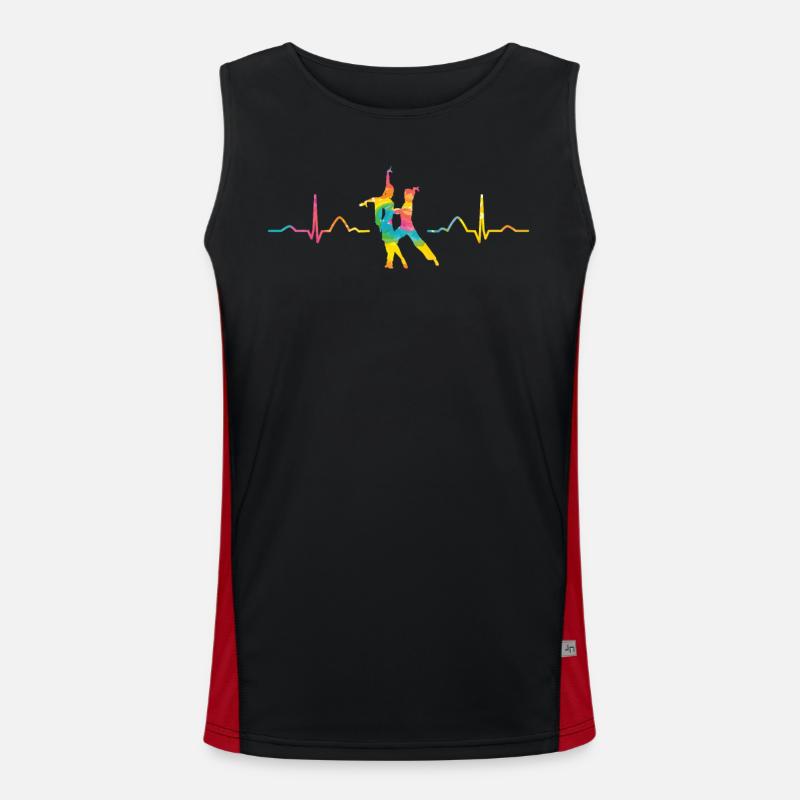Latin Dancing Couple Heartbeat Dancer Men's Functional Contrast Tank Top 