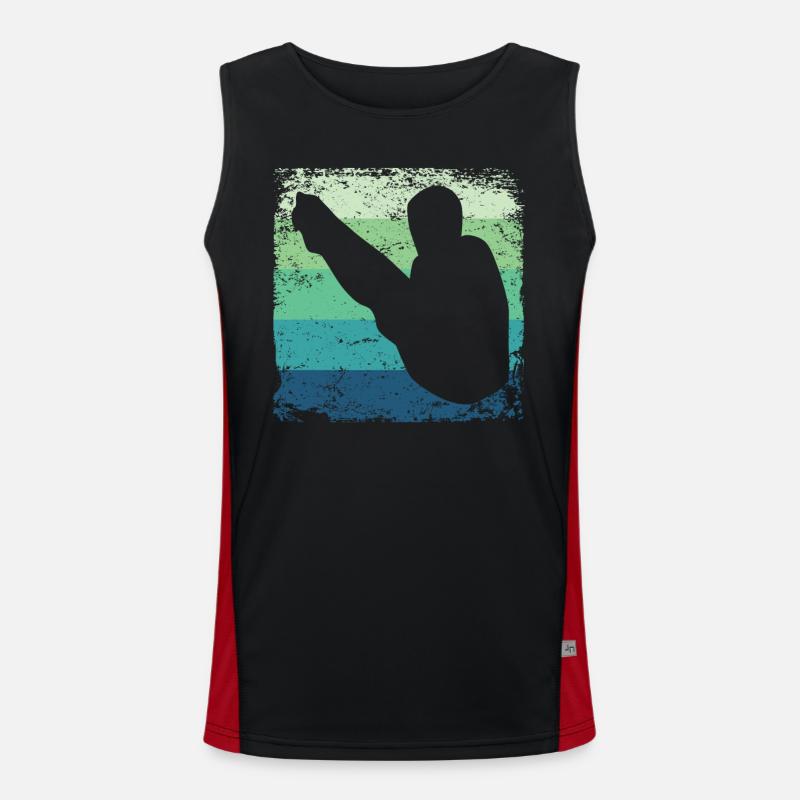 Synchronisierter Wassertaucher High Diver Funktionelles Kontrast-Tank Top für Männer 