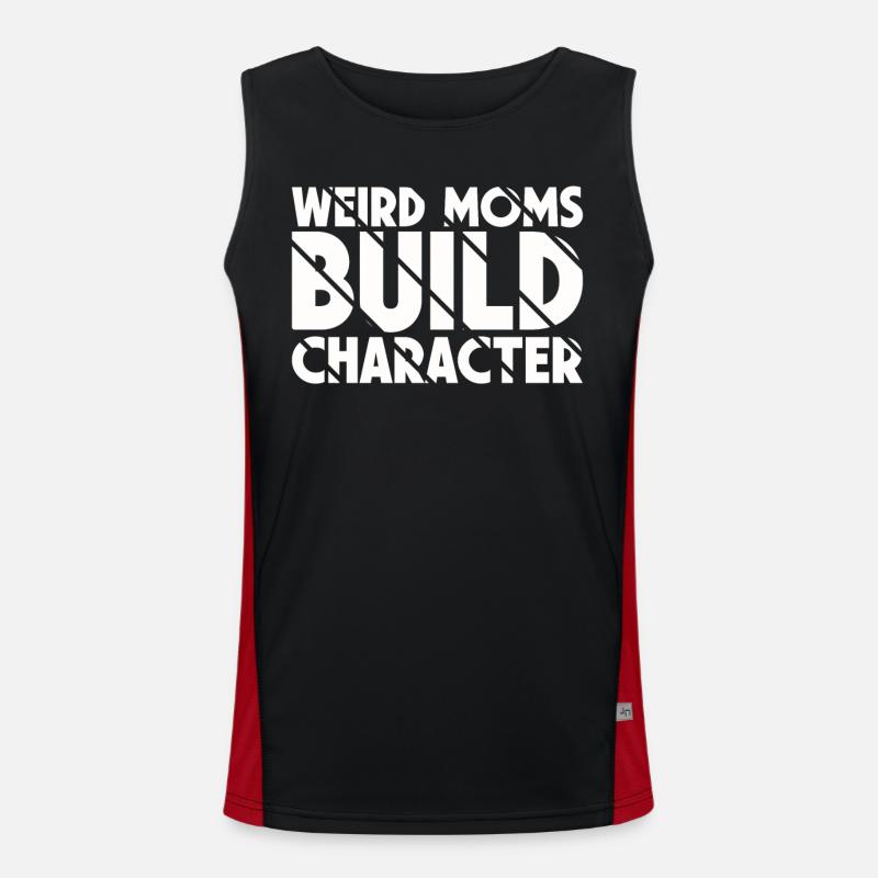 Weird Moms Build Character Funktionelles Kontrast-Tank Top für Männer 