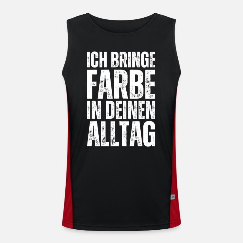 Ich Bringe Farbe Maler Papa Lackierer Funktionelles Kontrast-Tank Top für Männer 