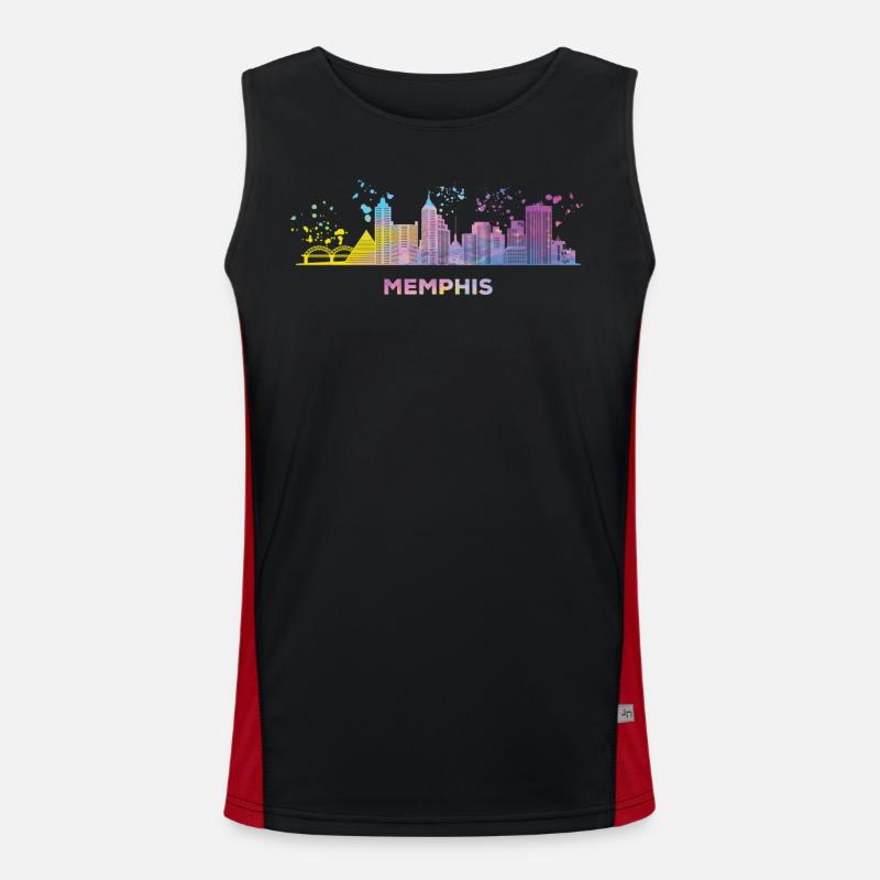 Ligne d’horizon de Memphean Memphis Débardeur respirant contrasté Homme 