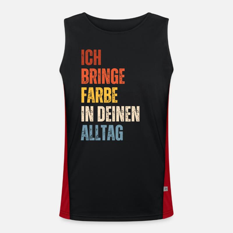 Ich Bringe Farbe Maler Papa Lackierer Funktionelles Kontrast-Tank Top für Männer 
