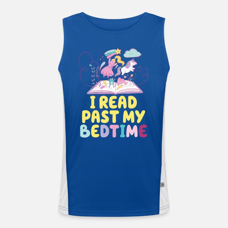 Ich Lese Nach Der Schlafenszeit Einhorn Funktionelles Kontrast-Tank Top für Männer 