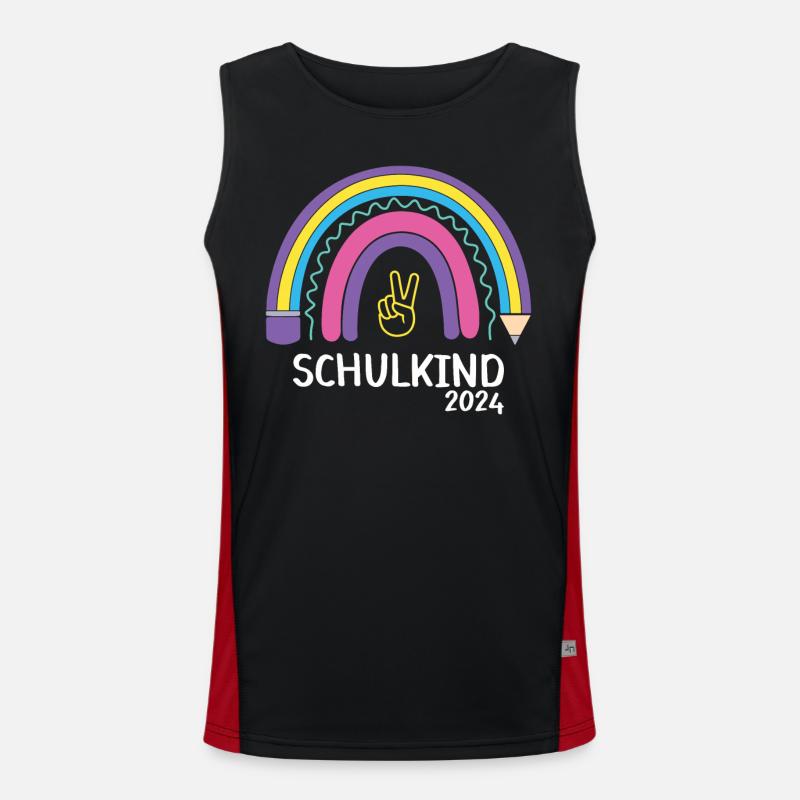 Schulanfang Erster Schultag Schulkind 2024 Funktionelles Kontrast-Tank Top für Männer 