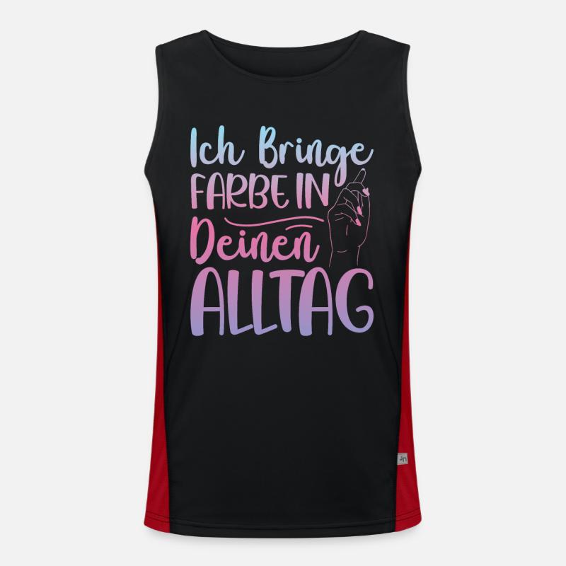 Ich Bringe Farbe Maler Papa Lackierer Funktionelles Kontrast-Tank Top für Männer 
