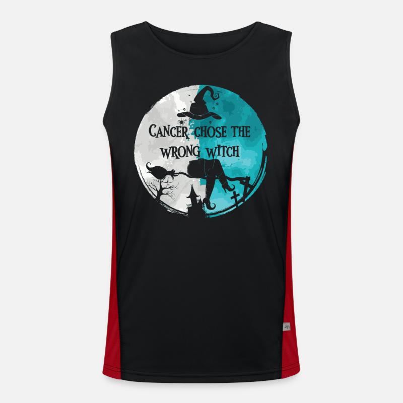 Krebshexe Teal White Gebärmutterhalskrebs Funktionelles Kontrast-Tank Top für Männer 