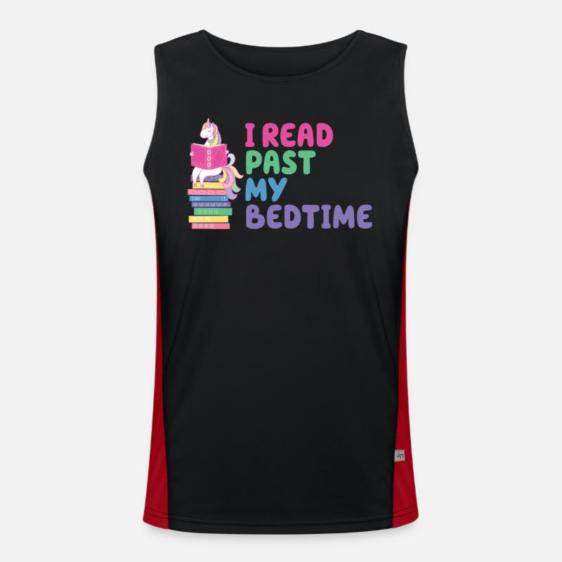 Ich Lese Nach Der Schlafenszeit Einhorn Funktionelles Kontrast-Tank Top für Männer 