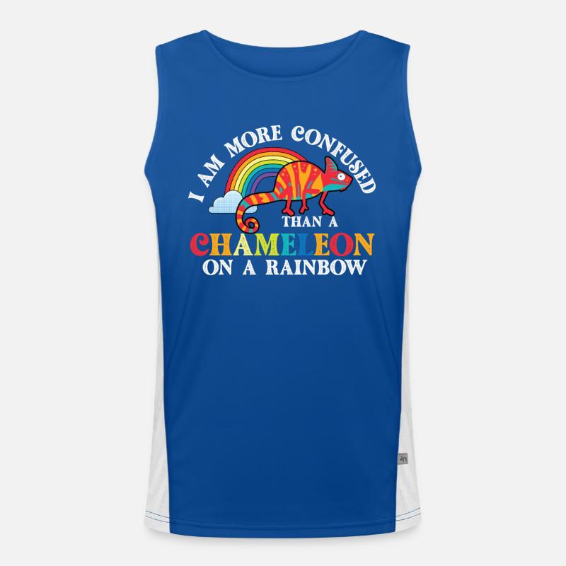 Ich Bin Verwirrter Als Ein Chamäleon Funktionelles Kontrast-Tank Top für Männer 