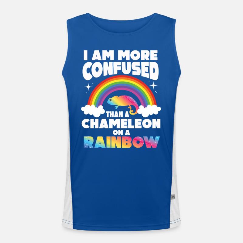 Ich Bin Verwirrter Als Ein Chamäleon Funktionelles Kontrast-Tank Top für Männer 