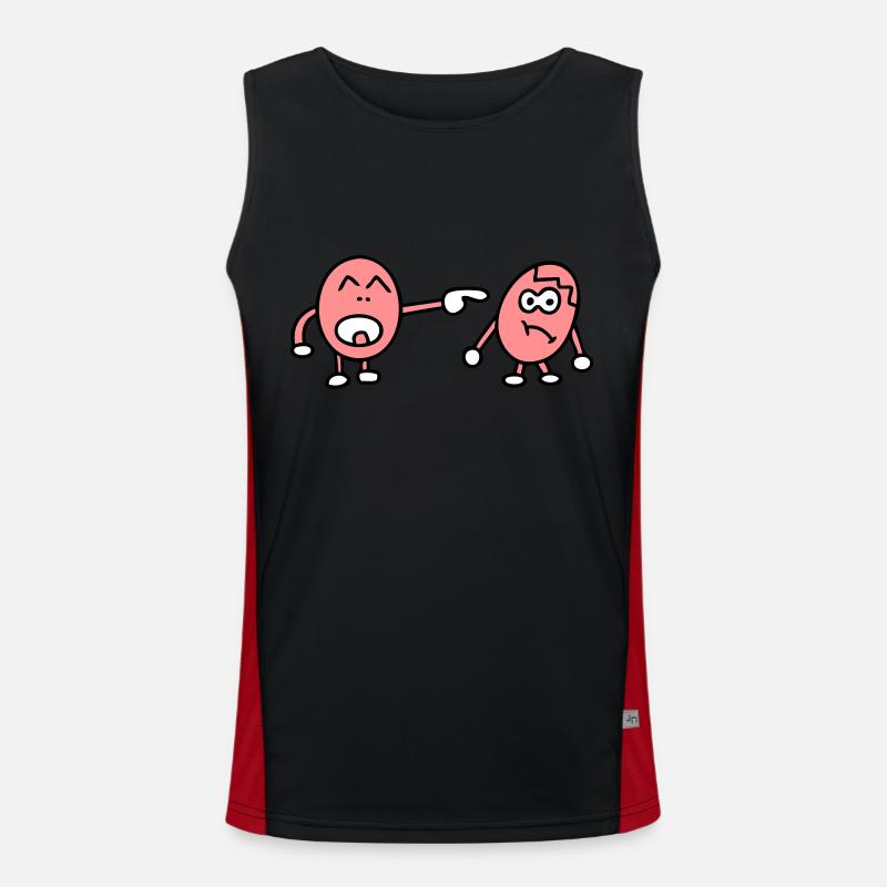 Witzige Eierköpfe Funktionelles Kontrast-Tank Top für Männer 
