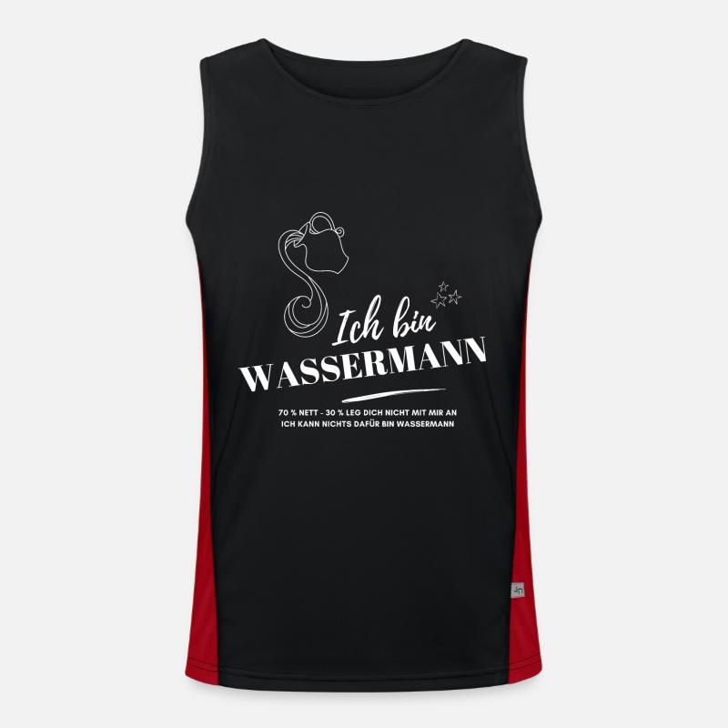Ich bin Wassermann Sternzeichen Astrologie Funktionelles Kontrast-Tank Top für Männer 