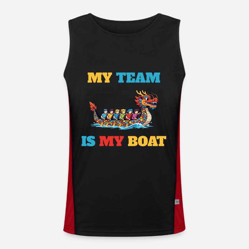 Mon équipe est mon bateau Débardeur respirant contrasté Homme 
