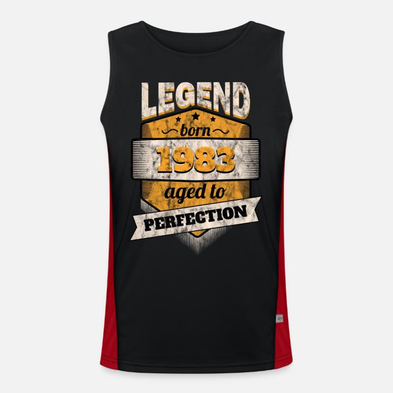 1983 - Men's Functional Contrast Tank Top  - black/red