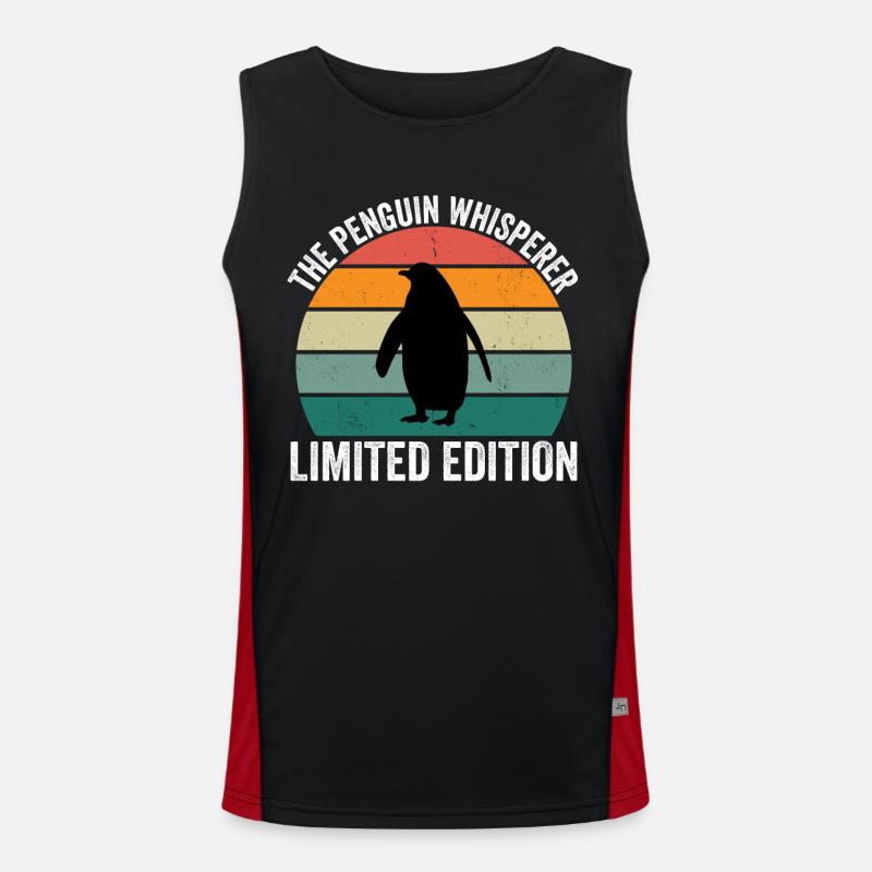 The Penguin Whisperer - Men's Functional Contrast Tank Top  - black/red