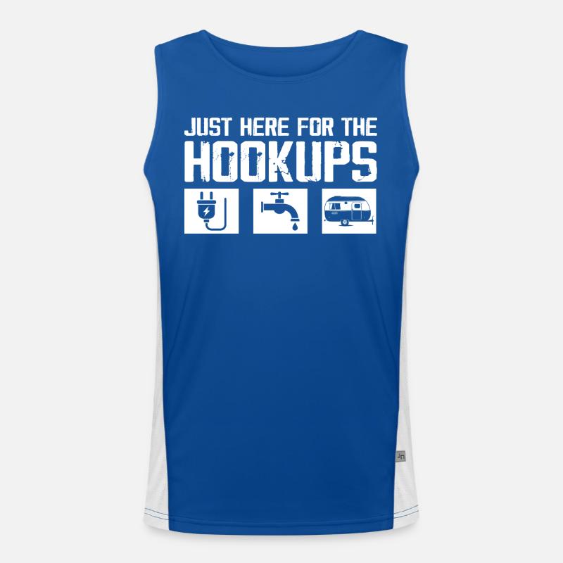 Just Here For The Hookups Caravan Motorhome RV Débardeur respirant contrasté Homme 