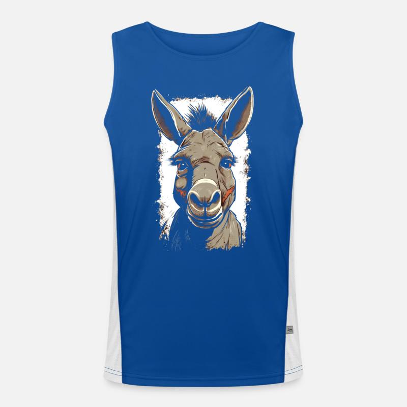 Esel Eselchen Maultier Muli Funktionelles Kontrast-Tank Top für Männer 