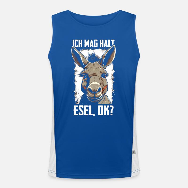 Esel Eselchen Maultier Muli Funktionelles Kontrast-Tank Top für Männer 