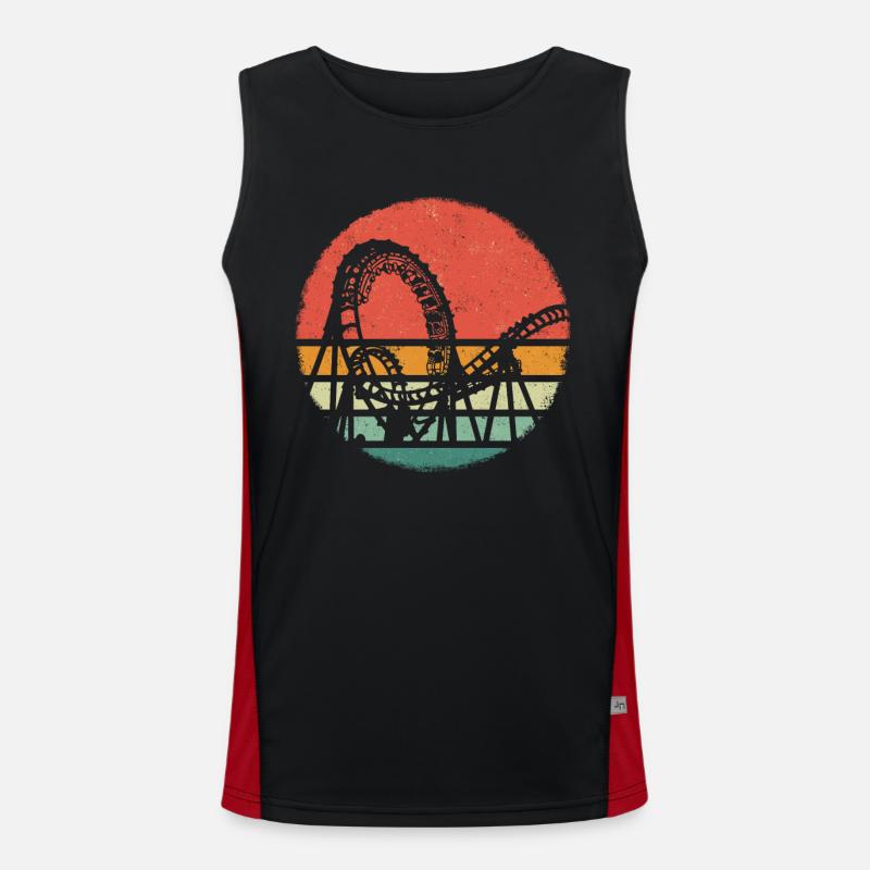 Achterbahn Freizeitpark Roller Coaster Funktionelles Kontrast-Tank Top für Männer 