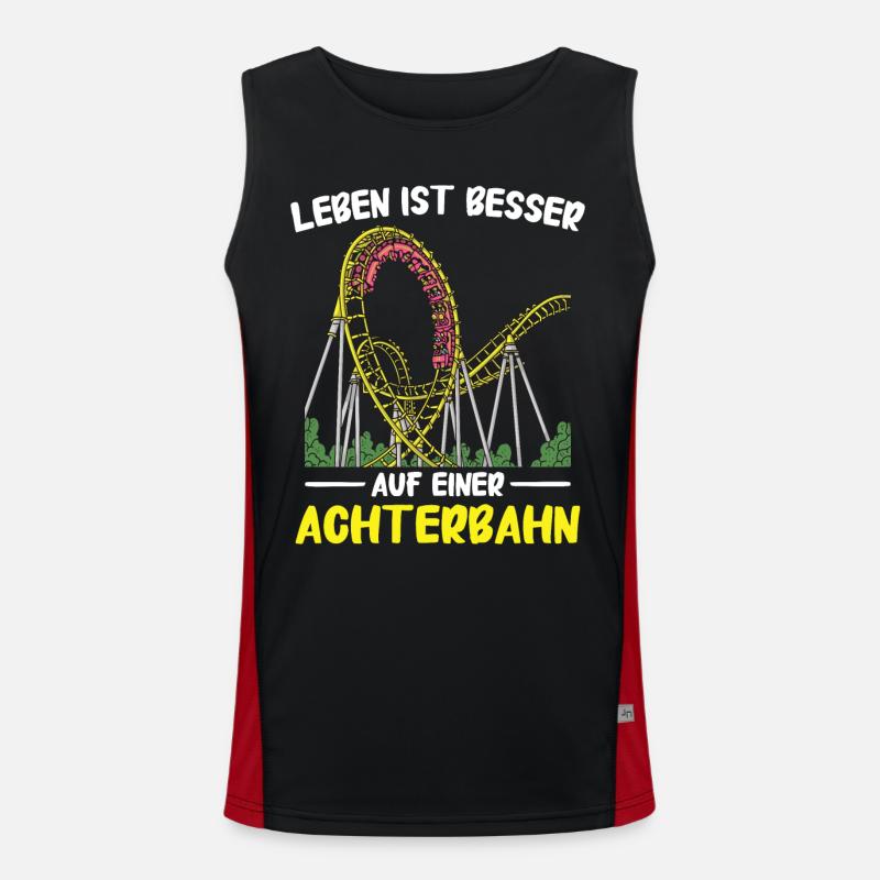 Achterbahn Freizeitpark Roller Coaster Funktionelles Kontrast-Tank Top für Männer 