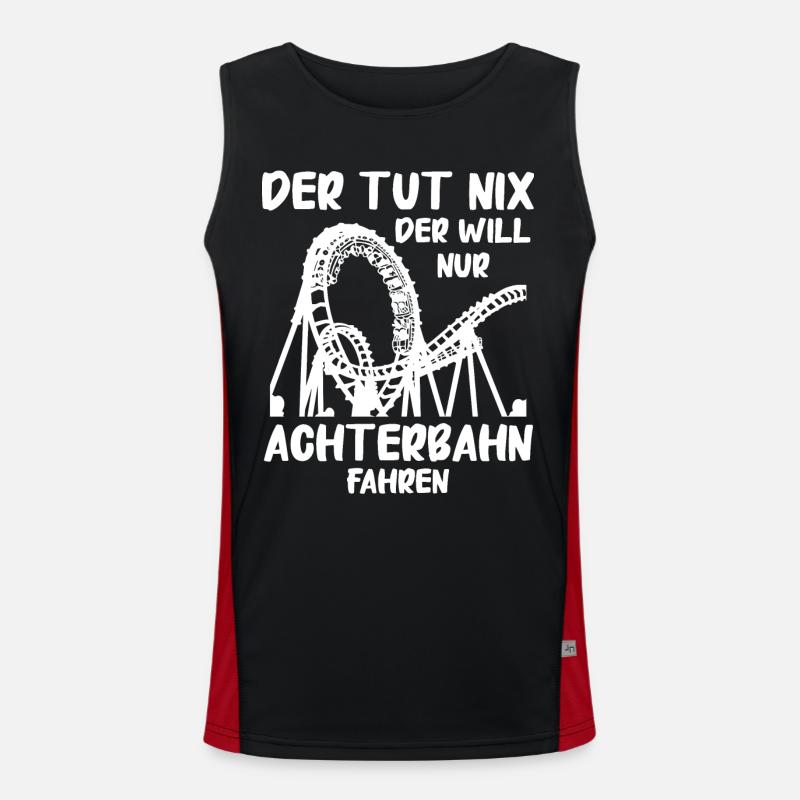 Achterbahn Freizeitpark Roller Coaster Funktionelles Kontrast-Tank Top für Männer 