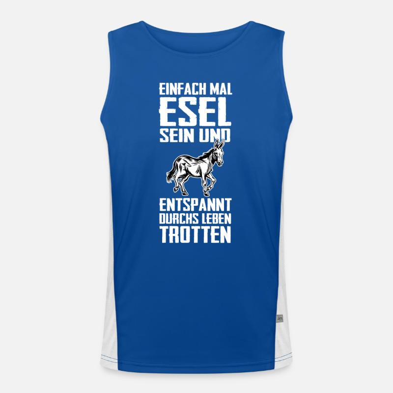 Esel Eselchen Maultier Muli Funktionelles Kontrast-Tank Top für Männer 
