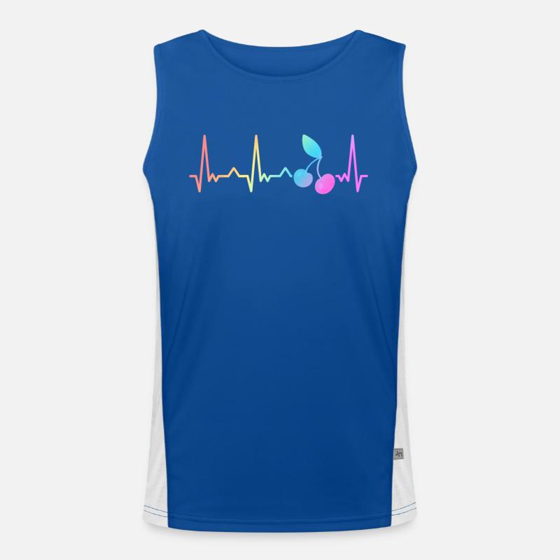 Kirsche Frucht Kirschen Cherry Funktionelles Kontrast-Tank Top für Männer 