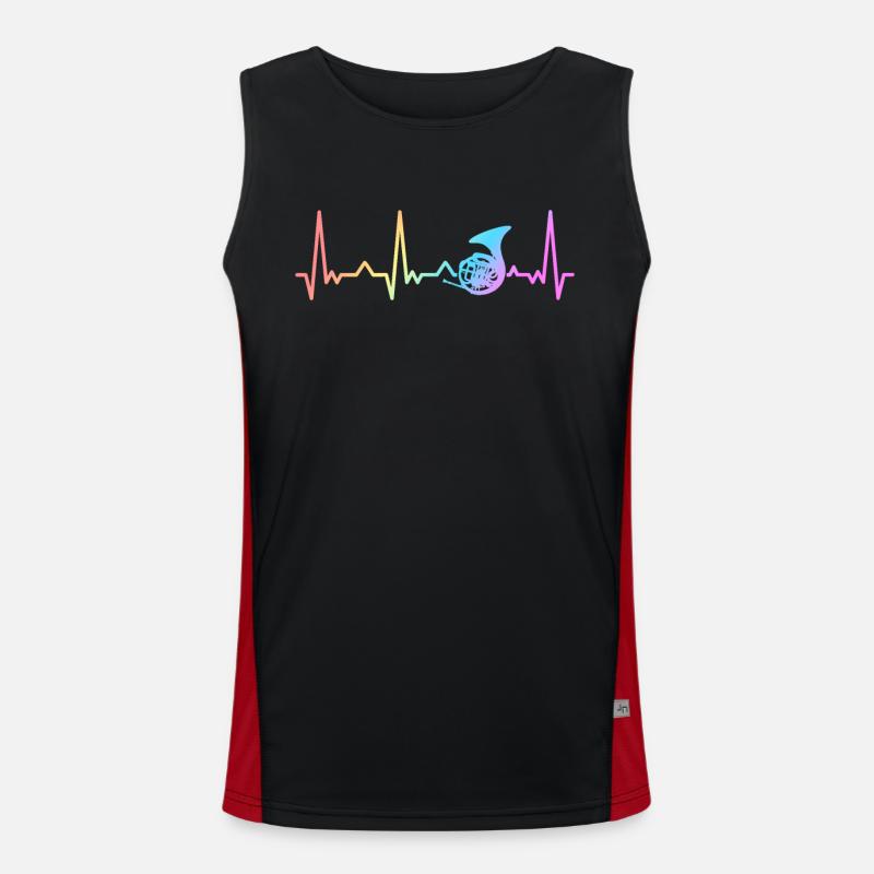 French Horn Instrument Men's Functional Contrast Tank Top 
