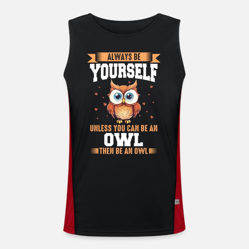 Eule Vogel Tier Eulen Funktionelles Kontrast-Tank Top für Männer 