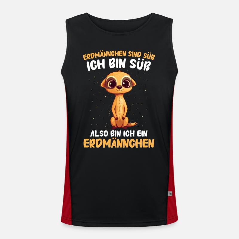 Erdmännchen Scharrtier Tier Funktionelles Kontrast-Tank Top für Männer 