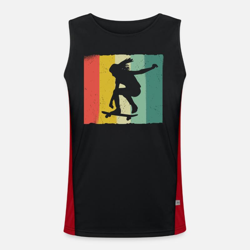 Skateboarding Skater Skateboard Skateboarder - Men's Functional Contrast Tank Top  - black/red