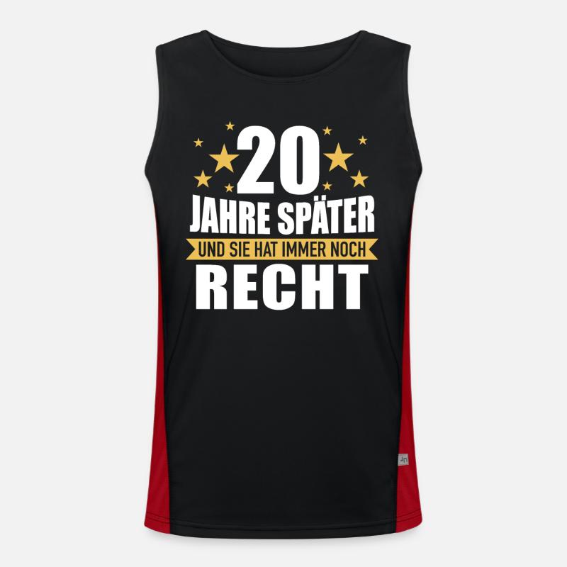 20 Hochzeitstag Jahrestag Ehemann Ehefrau Funktionelles Kontrast-Tank Top für Männer 