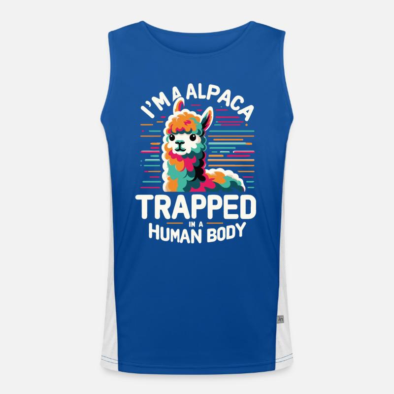 Alpaka Llama Funktionelles Kontrast-Tank Top für Männer 
