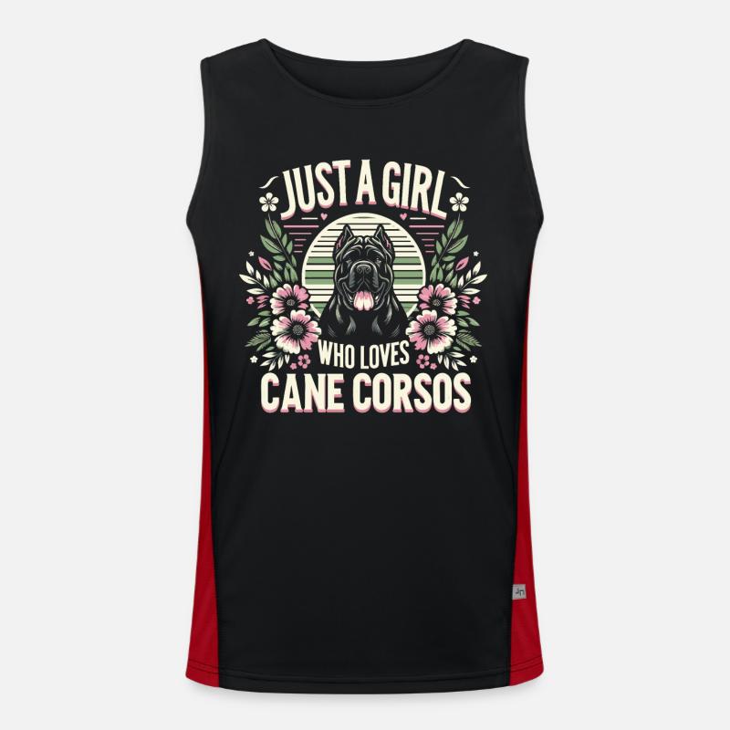 Cane Corso Hund Funktionelles Kontrast-Tank Top für Männer 